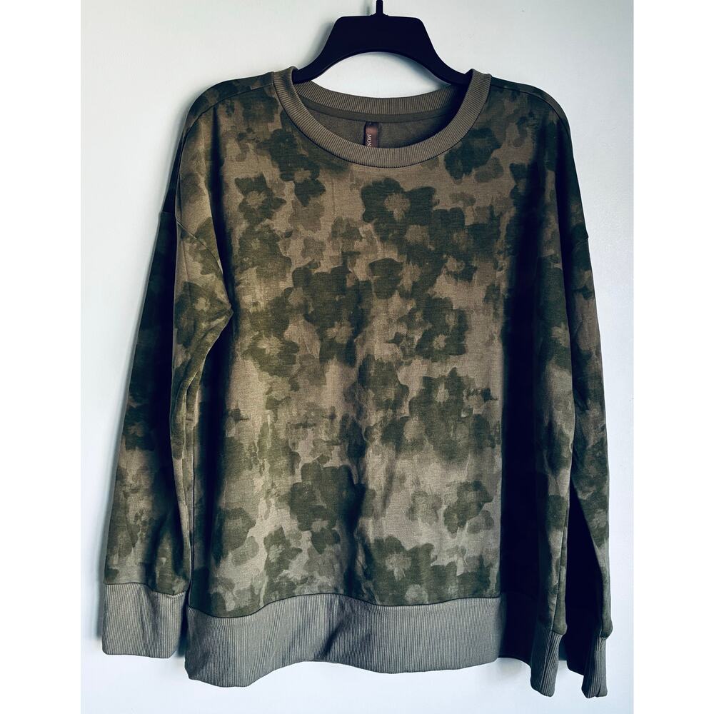 Mondetta Green Tie Dye Crewneck Sweatshirt Women’s L Soft Athleisure Pullover - Picture 6 of 8